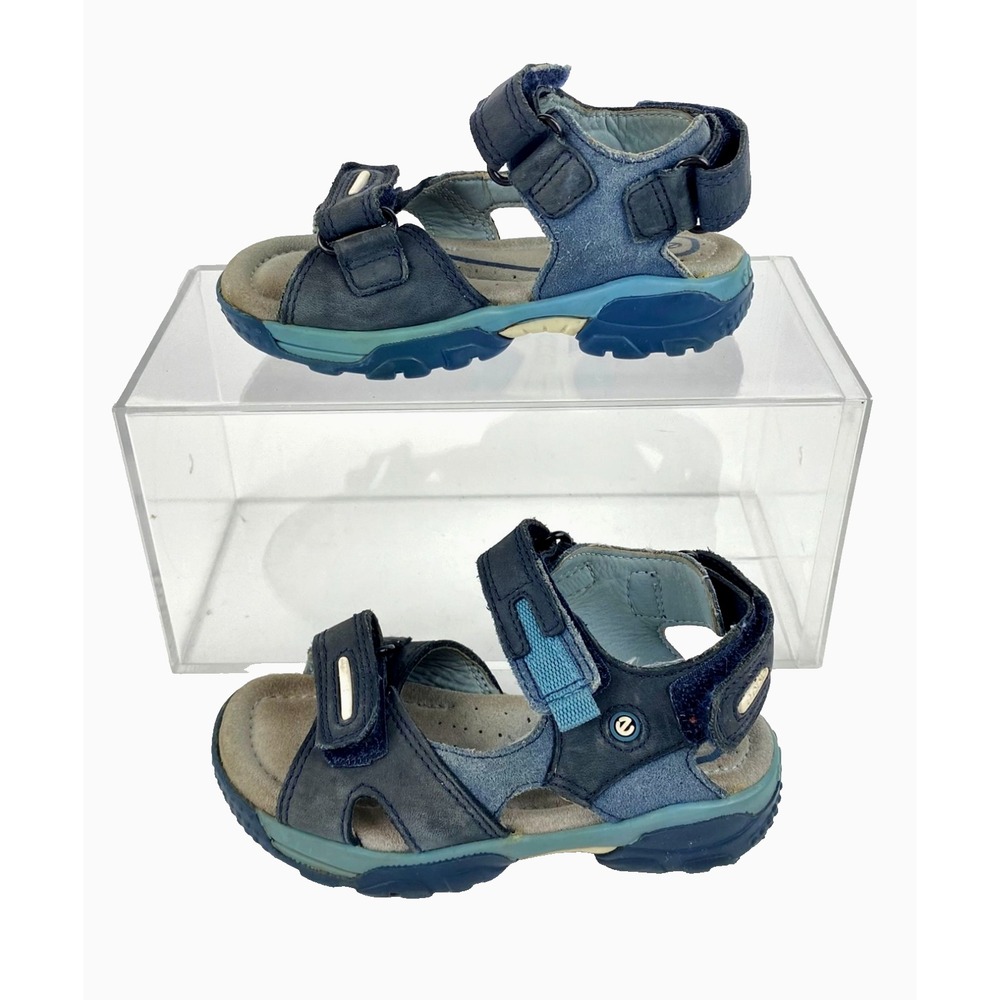 Ecco Toddler Baby Sandals Size 24 / 8 Blue Leather Summer Shoes Everyday Wear